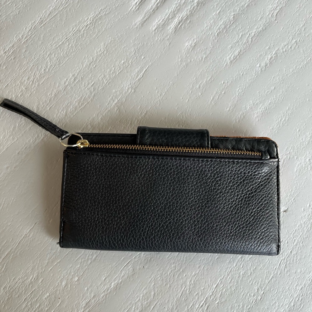 Fossil Logan Rfid Patchwork Leather Tab Clutch Wa… - image 2